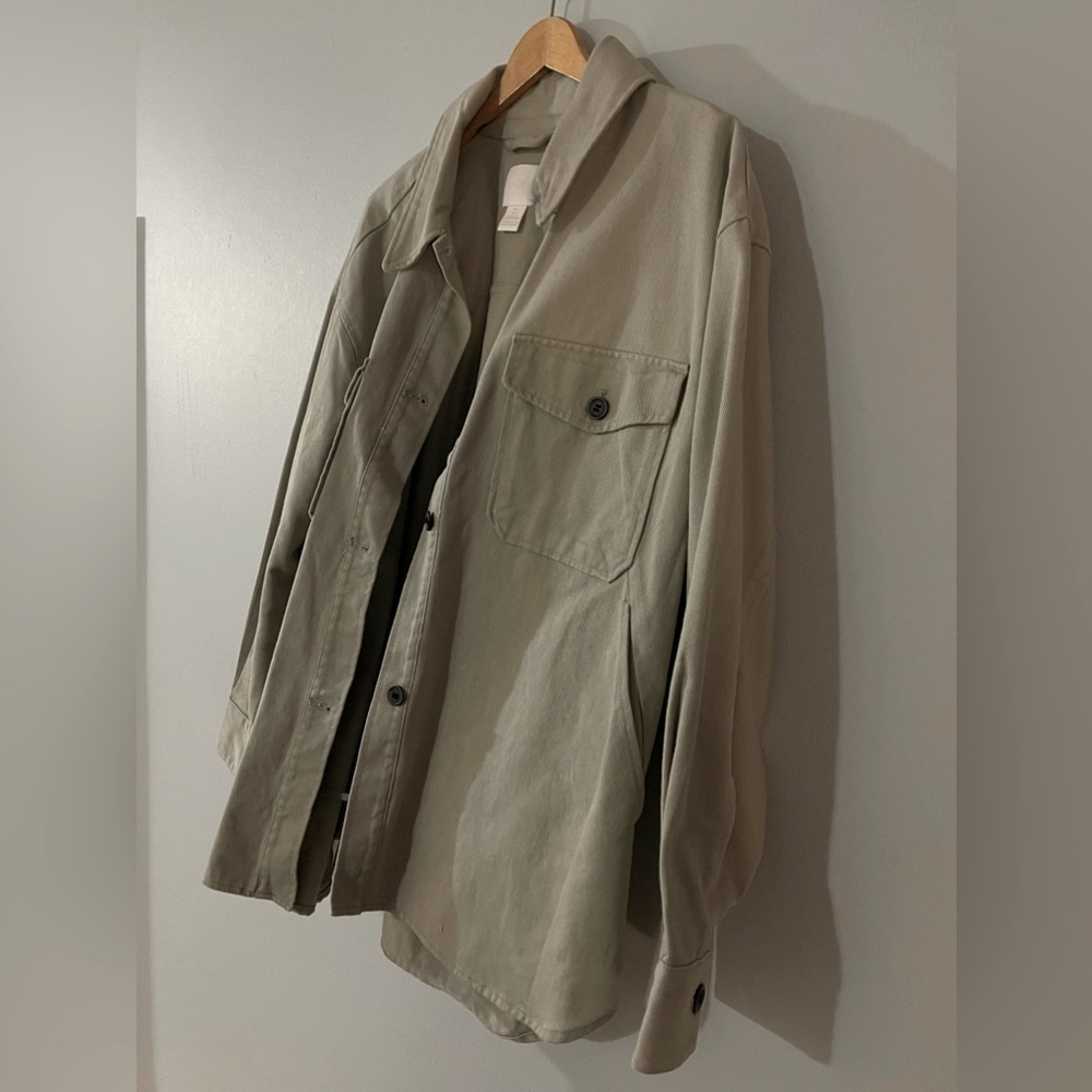 H&M beige heavyweight spring jacket light tan size L - Picture 9 of 13